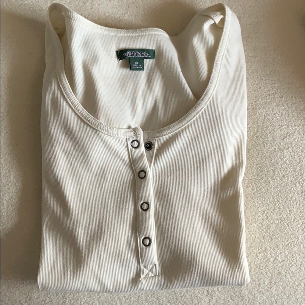 White Henley long sleeve